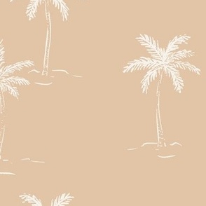 L Sketched Summer Palms - Beige Malt Brown