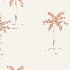 L Sketched Summer Palms - Muted Pink Clay On Light Ground