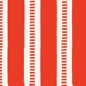 L Vertical Beach Stripes - Bright Unexpected Red - circus awning stripes