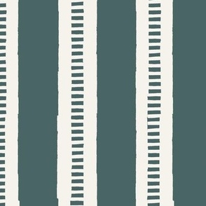 L Vertical Beach Stripes - Teal Blue Green - awning stripes