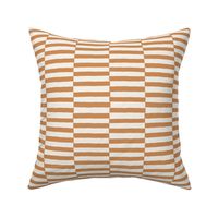 L Wide Horizontal Checker Stripes - Boho Golden Brown