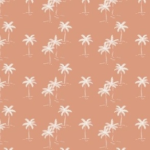 S Sketched Summer Palms On Muted Clay Pink