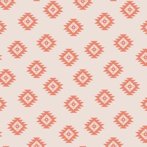 Minimalist desert aztec design - traditional geometric ikat design little geometric squares and summer sun orange on sand