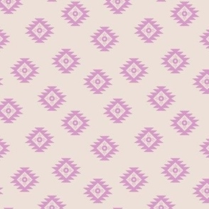 Minimalist desert aztec design - traditional geometric ikat design little geometric squares and summer sun lilac on sand