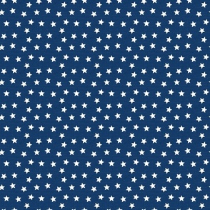 white stars on deep american blue | tiny