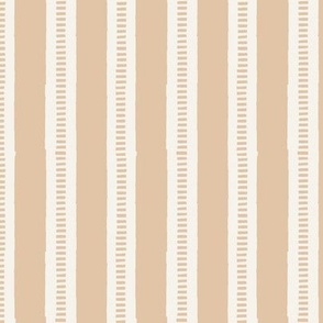 M Vertical Beach Stripes - Beige Malt Brown - awning stripes