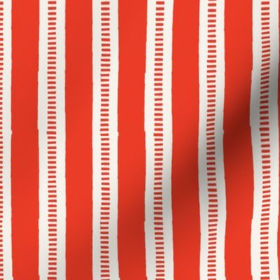 M Vertical Beach Stripes - Bright Unexpected Red - awning stripes