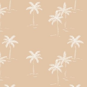 M Sketched Summer Palms - Beige Malt Brown