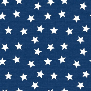 white stars on deep american blue | medium