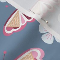 (L) Ice cream butterflies blue