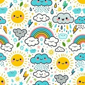 Rainy Day Scribbles // Cute Rainbows and Sunshine