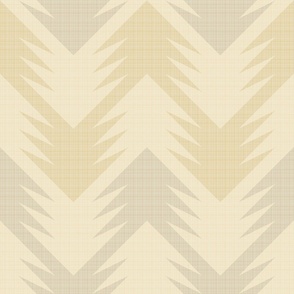 Warm Minimalism: Linen Textured Geometric Pattern with Monochrome Cream Color Palette - Large