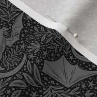 Dragons Botanical - black and dark grey - small