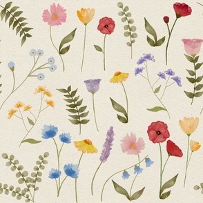 Delicate Watercolor Wildflowers