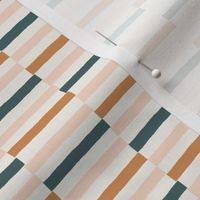 M Wide Horizontal Checker Stripes - Pink Gold Teal