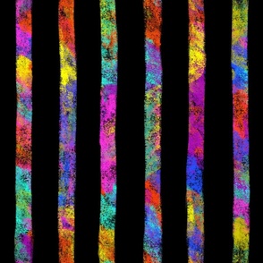 Multicolor Crayon Stripes on Black