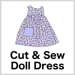 Cut & Sew Dress (Candy Sprinkles) on FAT QUARTER for Forever Virginia Dolls and other 1/8, 1/6 and 1/5 scale child dolls // little small scale tiny mini micro doll