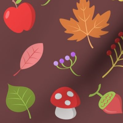 Autumn fantasy (large scale pattern). Autumn pattern, wood, forest, undergrowth, autumnal, branch, nature, fall background.