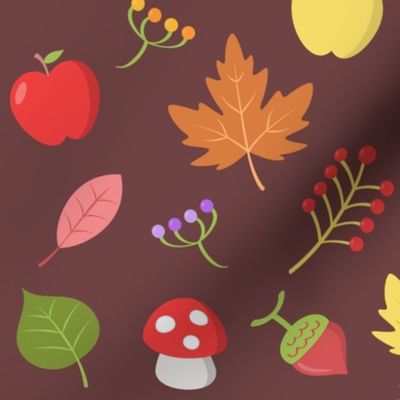 Autumn fantasy (medium scale pattern). Autumn pattern, wood, forest, undergrowth, autumnal, branch, nature, fall background.
