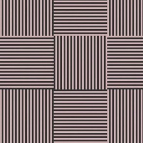 Modern Geometric Woven Stripes Design in Black and Gray Trellis