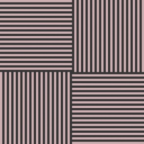 Modern Geometric Woven Stripes Design in Black and Gray Trellis