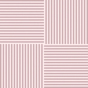 Modern Geometric Woven Stripes Design in Pale Pink and Gray Trellis