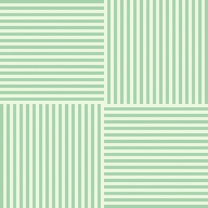 Modern Geometric Woven Stripes Design in Minty Green Trellis