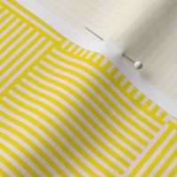 Modern Geometric Woven Stripes Design in Yellow Trellis