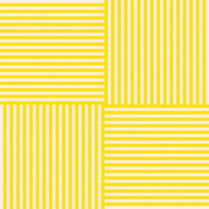 Modern Geometric Woven Stripes Design in Yellow Trellis