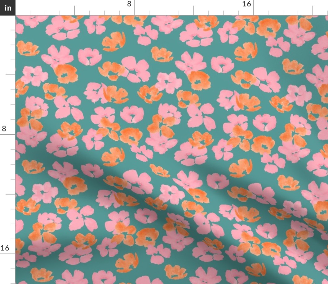 Falling Florals (Orange and Pink)