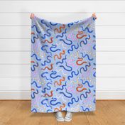 Cute Colorful Snakes On Light Blue