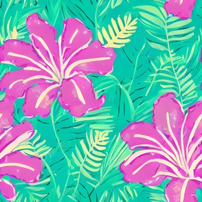 Pink tropical flowers