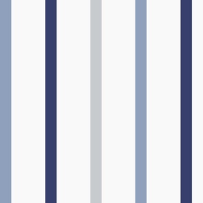 Blue Indigo and Grey Stripes (Large Scale)
