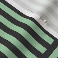 Modern Geometric Woven Stripes Design in Green and Black Trellis