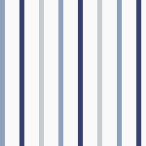 Blue Indigo and Grey Stripes (Medium Scale)