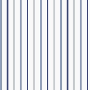 Blue Indigo and Grey Stripes (Small Scale)