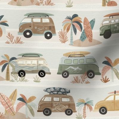 Summer Vacation - surfing vans Vintage old style M