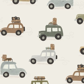 Summer Vacation - Cars in beige vintage Old Style L