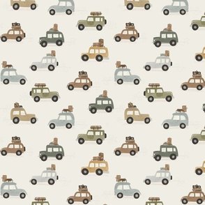 Summer Vacation - Cars in beige vintage Old Style M
