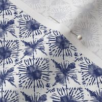 Shibori Indigo Navy Blue on White Tie Dye