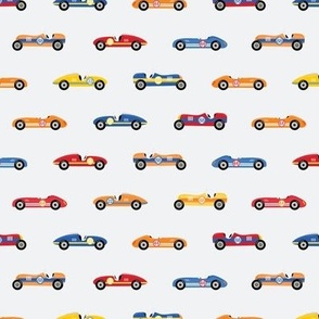 Retro Race Cars in Primary Colors (med)