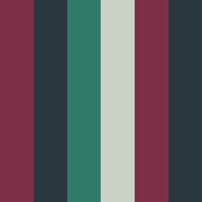 Four Color Stripe Magenta Blue Mint Green White (Large Scale)