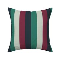 Four Color Stripe Magenta Blue Mint Green White (Medium Scale)