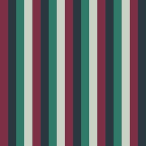 Four Color Stripe Magenta Blue Mint Green White (Small Scale)