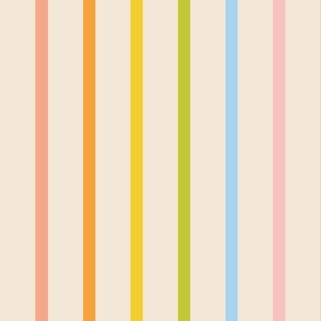 Rainbow Stripes on Beige