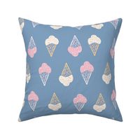 Cute ice Cream Cones  -blue, cream, pink | large scale | SKU2404141384| 12 in