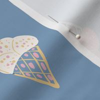 Cute ice Cream Cones  -blue, cream, pink | large scale | SKU2404141384| 12 in