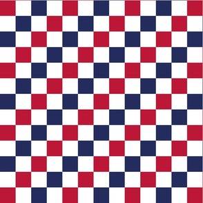 July 4th checkerboard red white blue