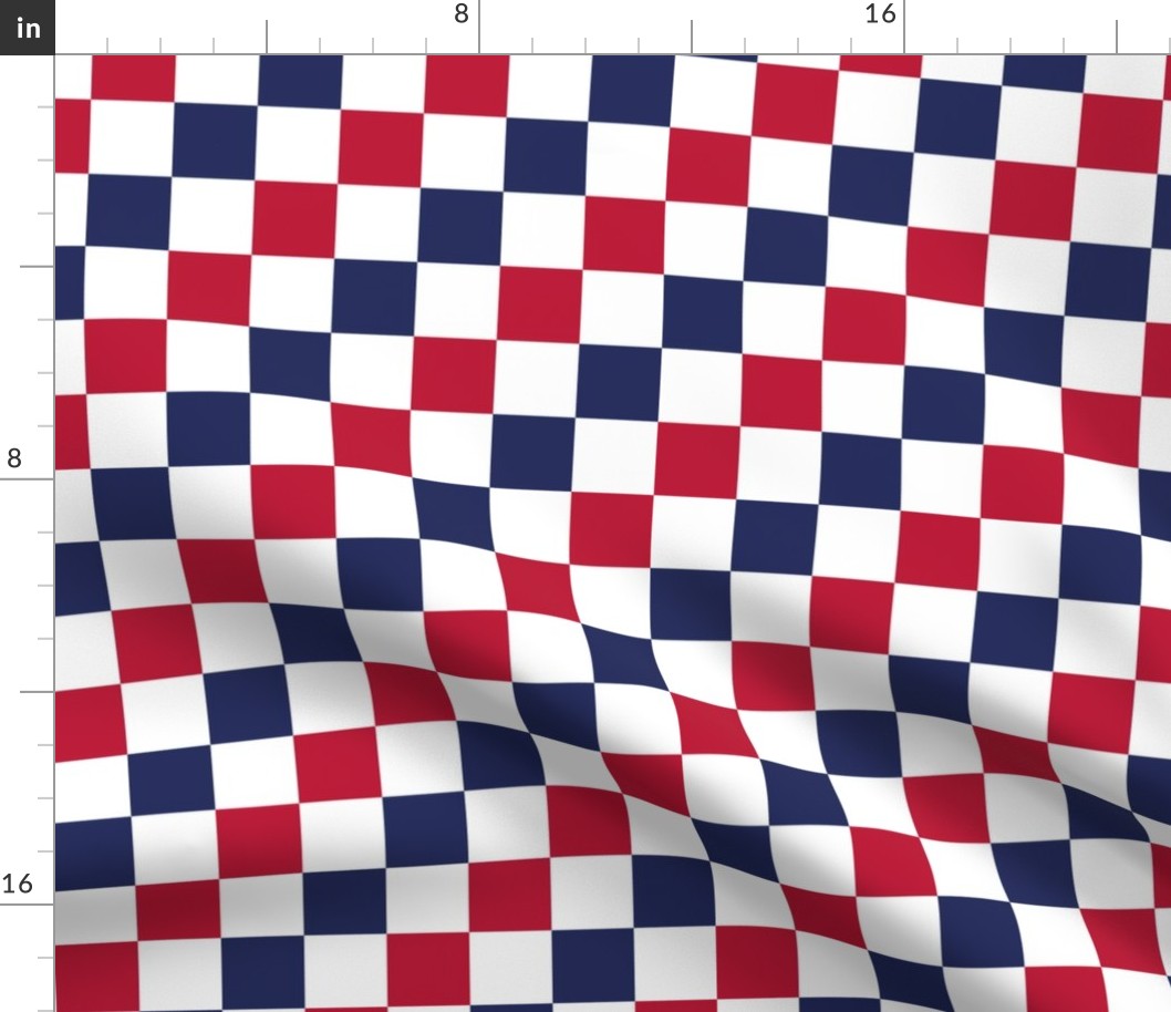 July 4th checkerboard red white blue