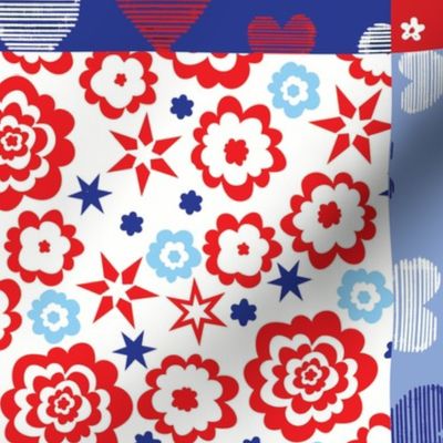 PATCHWORK FUN FLAG FLORAL_red